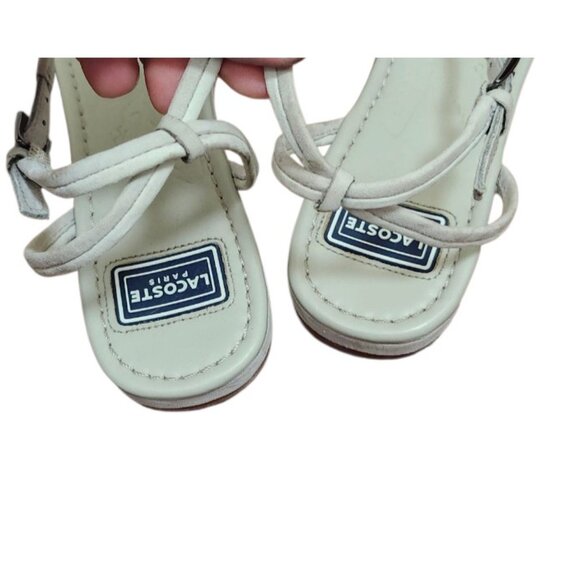 Lacoste Paris Leather Sandals Straps Grey Womens  Size 6 - Picture 6 of 10
